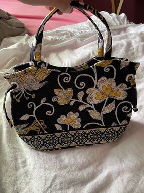 Vera Bradley Sherry Mini Tote Bag in Retired Yellow Bird Pattern